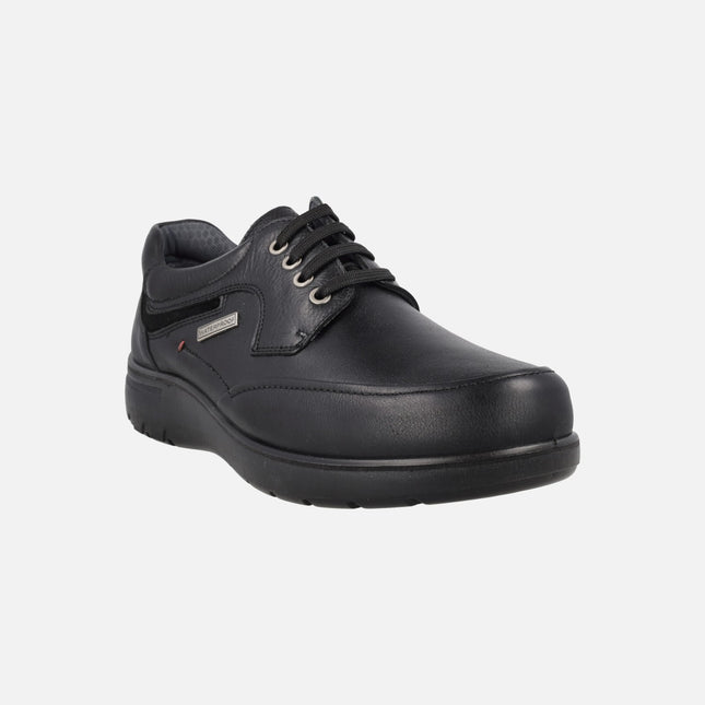 Zapatos negros de piel para hombre con membrana Waterproof
