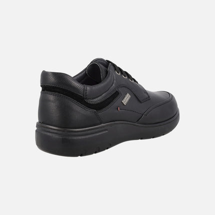 Zapatos negros de piel para hombre con membrana Waterproof