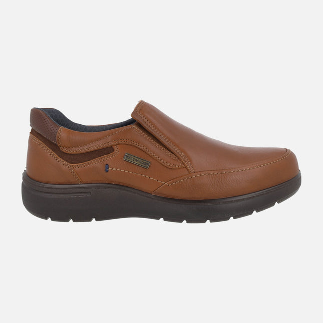 Mocasines de piel para hombre con sistema Waterproof