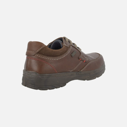 Brown leather shoes with laces and Waterproof membrane