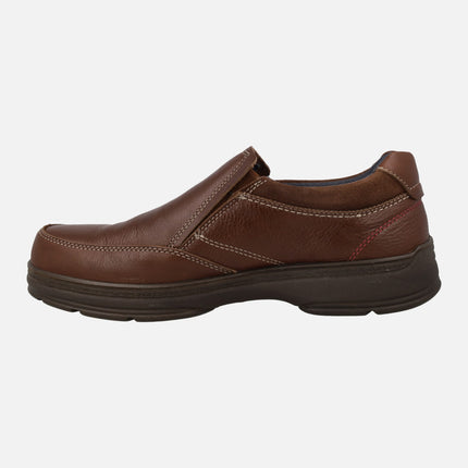 Mocasines marrones de piel con elásticos y membrana Waterproof