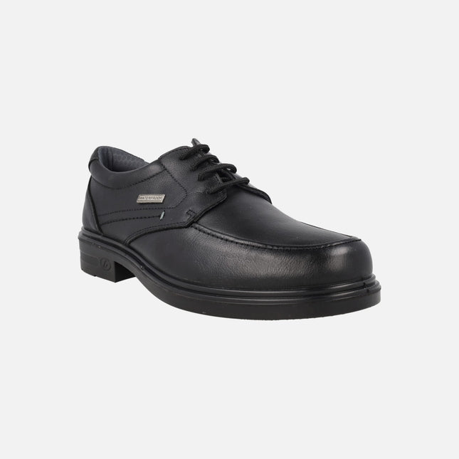 Zapatos negros de piel con cordones y membrana Waterproof