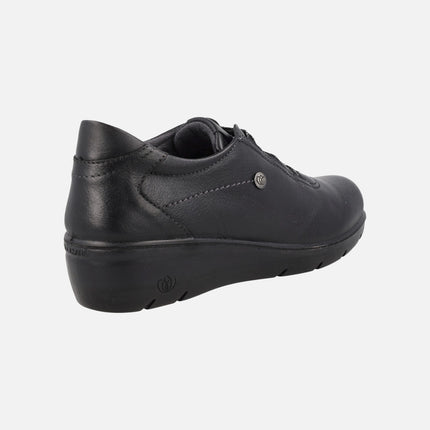 Zapatos confort de piel para mujer con cordones elásticos