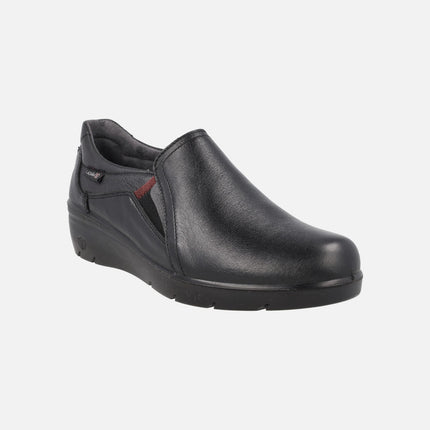 Mocasines confort de piel con elásticos en bicolor