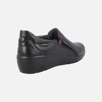 Mocasines confort de piel con elásticos en bicolor