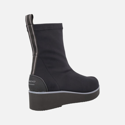 Botines Burano de tejido elástico negro con Water repellent