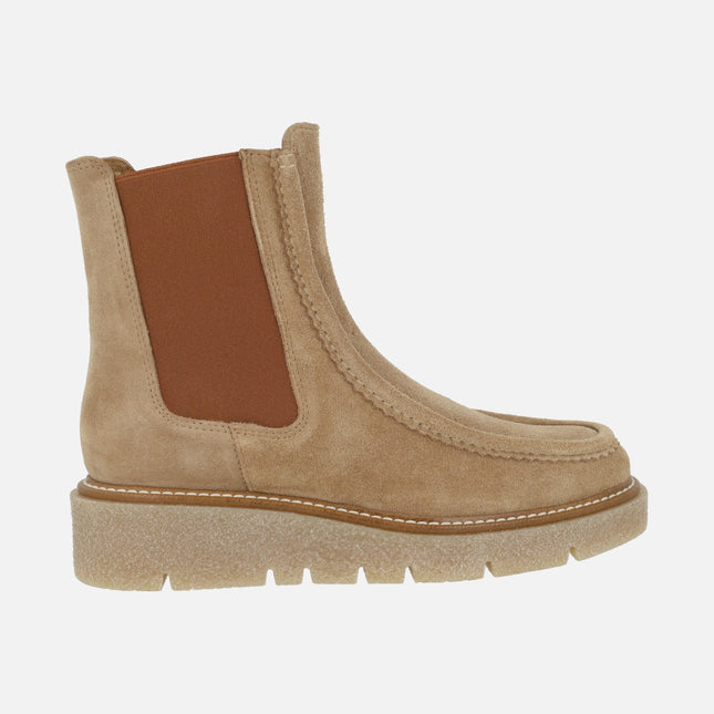 Botines chelsea Bristol en piel serraje con elásticos