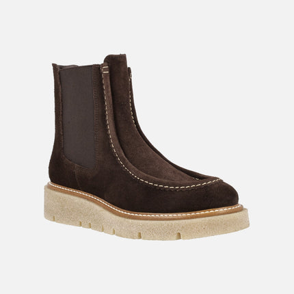 Botines chelsea Bristol en piel serraje con elásticos