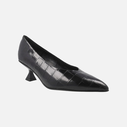 Zapatos de tacón Slatina en piel grabada coco