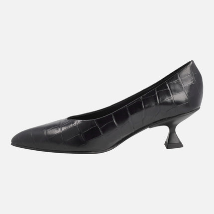 Zapatos de tacón Slatina en piel grabada coco