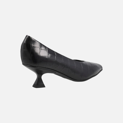 Zapatos de tacón Slatina en piel grabada coco