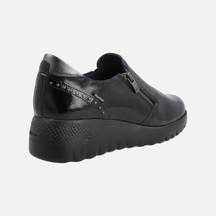 Zapatos confort Live en charol negro para mujer