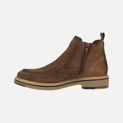 Botines Kasper en piel serraje con elástico y cremallera para hombre