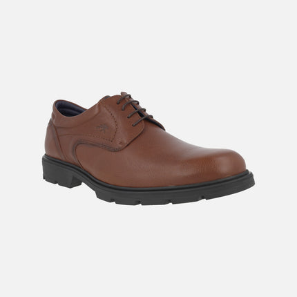 Zapatos para hombre Fredy en piel marrón con cierre de cordones