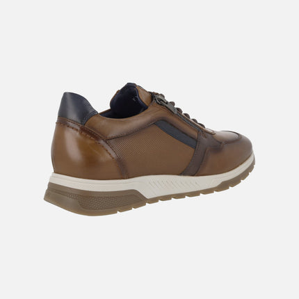 Deportivos de piel Louis para hombre con cordones y cremallera lateral