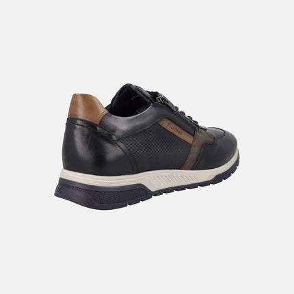 Deportivos de piel Louis para hombre con cordones y cremallera lateral