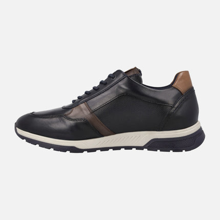 Deportivos de piel Louis para hombre con cordones y cremallera lateral