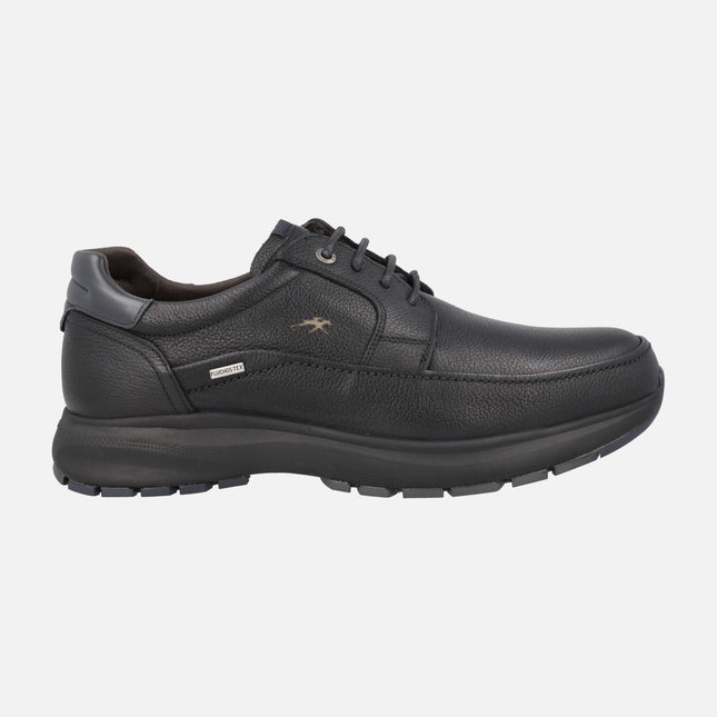 Zapatos negros de piel Triton con cordones y membrana Fluchos tex