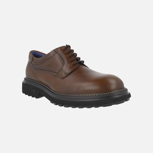 Zapatos marrones de piel Lincon con suela Extra light