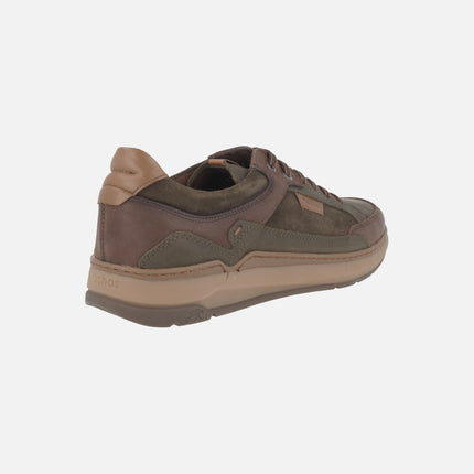 Zapatos deportivos combinados en piel y serraje Jeff