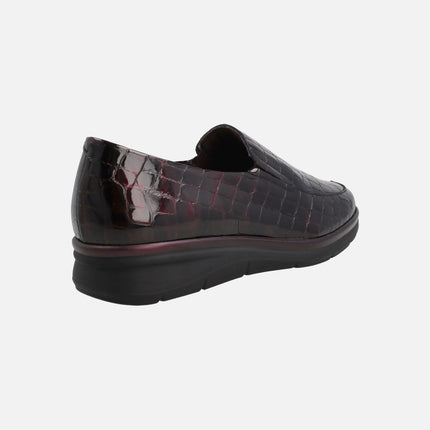 Mocasines confort en piel coco charol