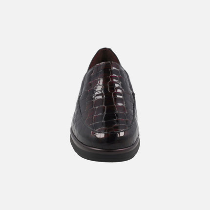 Mocasines confort en piel coco charol