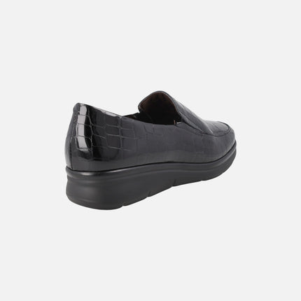 Mocasines confort en piel coco charol