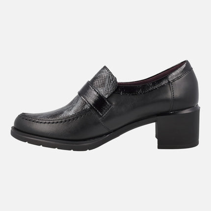 Mocasines de piel combinados con adorno de hebilla hexagonal