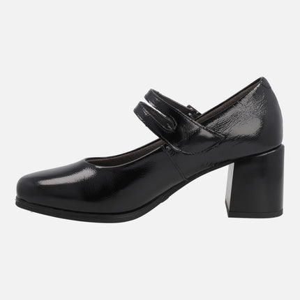 Zapatos de tacón corte salón con doble pulsera