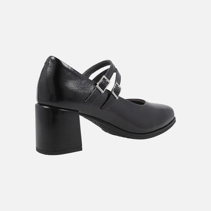 Zapatos de tacón corte salón con doble pulsera