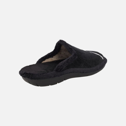 Zapatillas de casa para hombre en tejido negro con logo Jordan