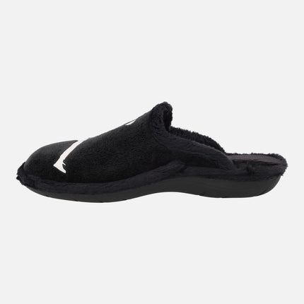 Zapatillas de casa para hombre en tejido negro con logo Jordan