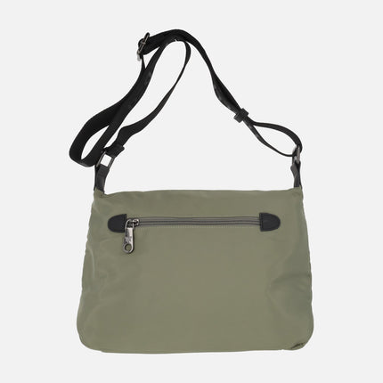 Shoulder bags in green combination with double front pocket