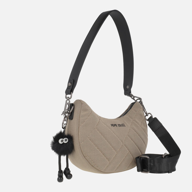 Bolsos en tejido acolchado estilo góndola con adorno de pompón