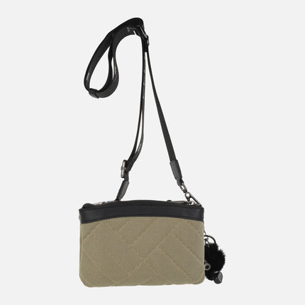 Bolsos bandolera con diseño acolchado y adorno de pompón