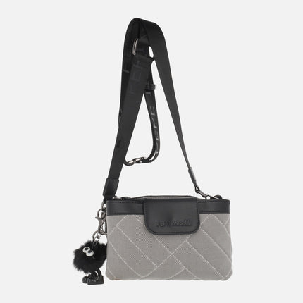 Bolsos bandolera con diseño acolchado y adorno de pompón