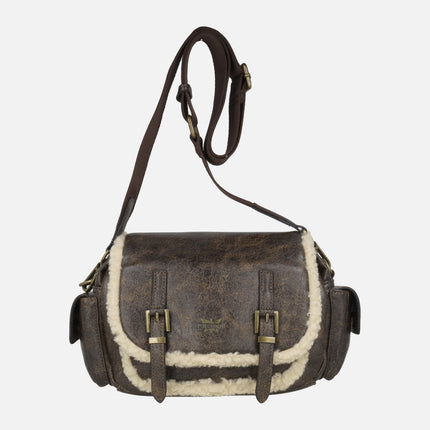 Bolsos bandolera con detalles en borreguillo Pepe Moll