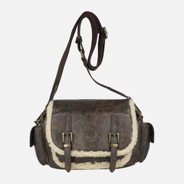 Bolsos bandolera con detalles en borreguillo Pepe Moll