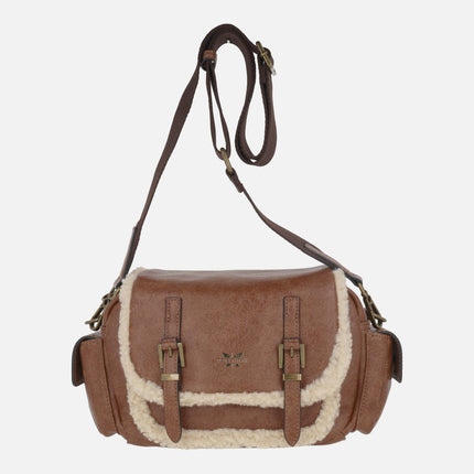 Bolsos bandolera con detalles en borreguillo Pepe Moll