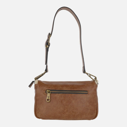 Bolsos doble posición hombro/bandolera con detalles en borreguillo