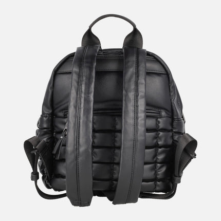 Mochilas negras Pepe moll con acabado acolchado