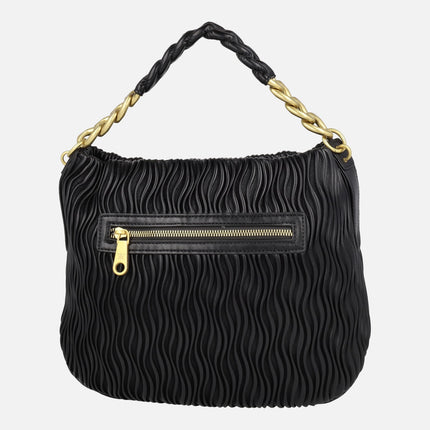 Bolsos para hombro con cadena y textura ondulada