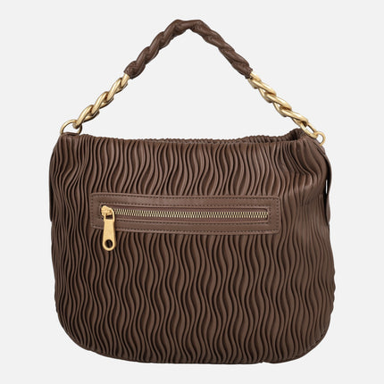 Bolsos para hombro con cadena y textura ondulada