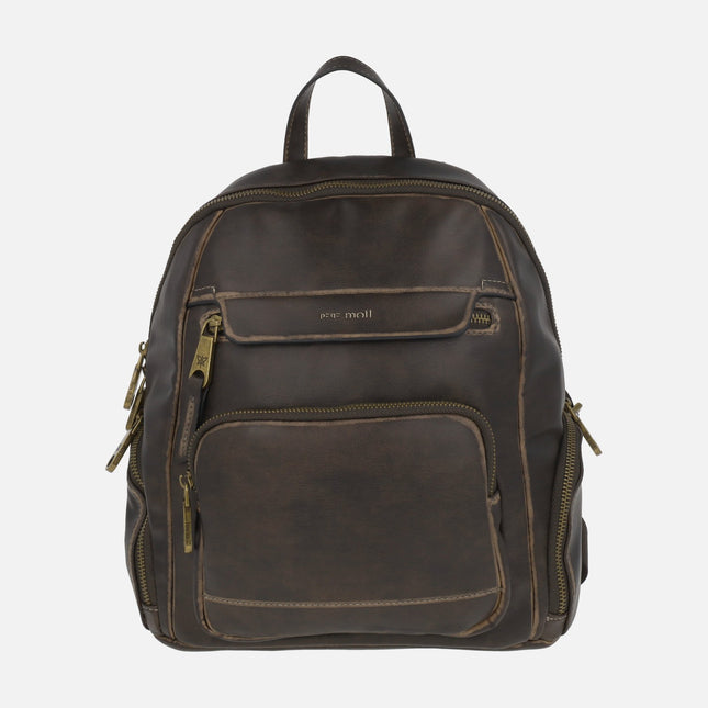 Chocolate Brown Worn Effect Backpack