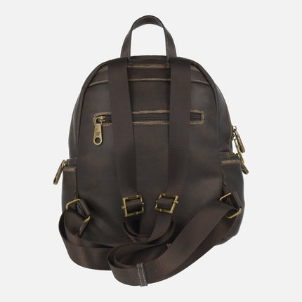 Mochila efecto gastado en marrón chocolate