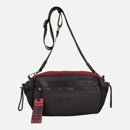 Bolsos bandolera en combinado de tejido neopreno y sintéticos