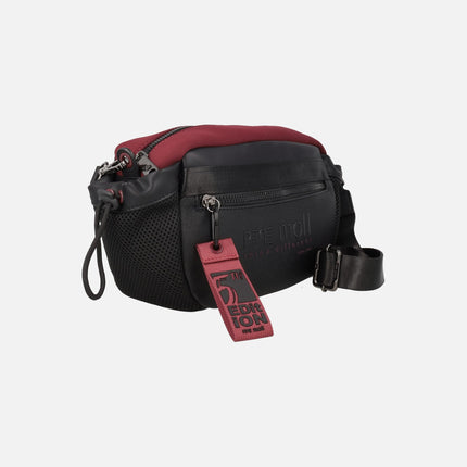 Bolsos bandolera en combinado de tejido neopreno y sintéticos