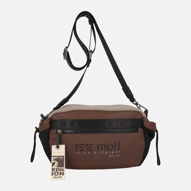 Bolsos bandolera en combinado de tejido neopreno y sintéticos