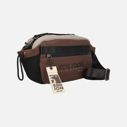 Bolsos bandolera en combinado de tejido neopreno y sintéticos