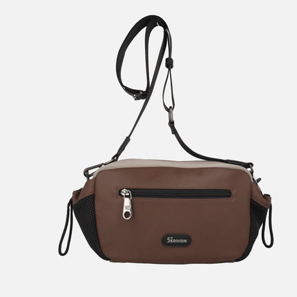 Bolsos bandolera en combinado de tejido neopreno y sintéticos